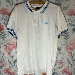 Kappa White Polo Shirt with Blue Trim